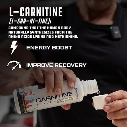 Cutler Nutrition Liquid L-Carnitine Supplement - Fat Burner with Acetyl L-Carnitine & L-Carnitine Tartrate for Absorption, Energy & Muscle Support