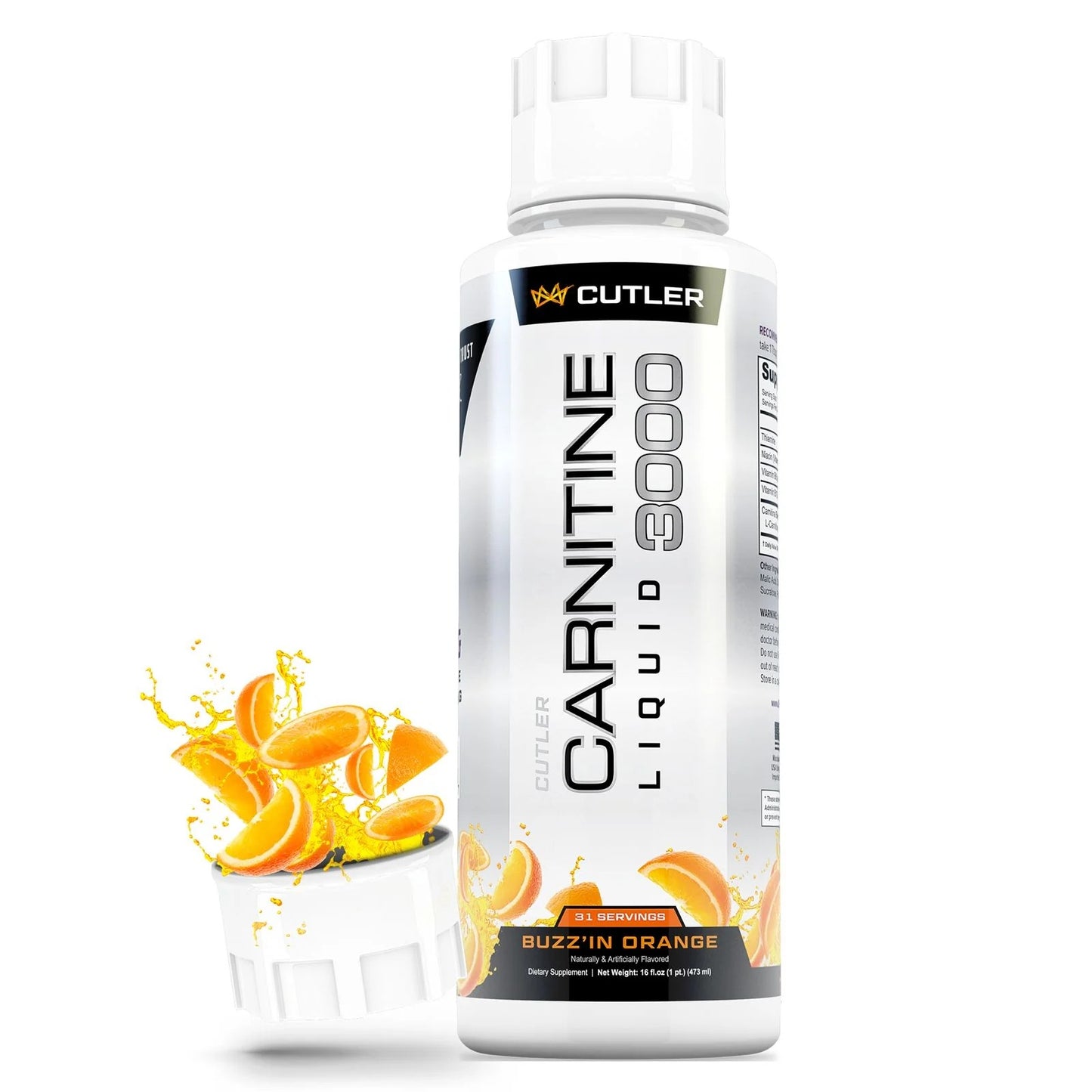 Cutler Nutrition Liquid L-Carnitine Supplement - Fat Burner with Acetyl L-Carnitine & L-Carnitine Tartrate for Absorption, Energy & Muscle Support