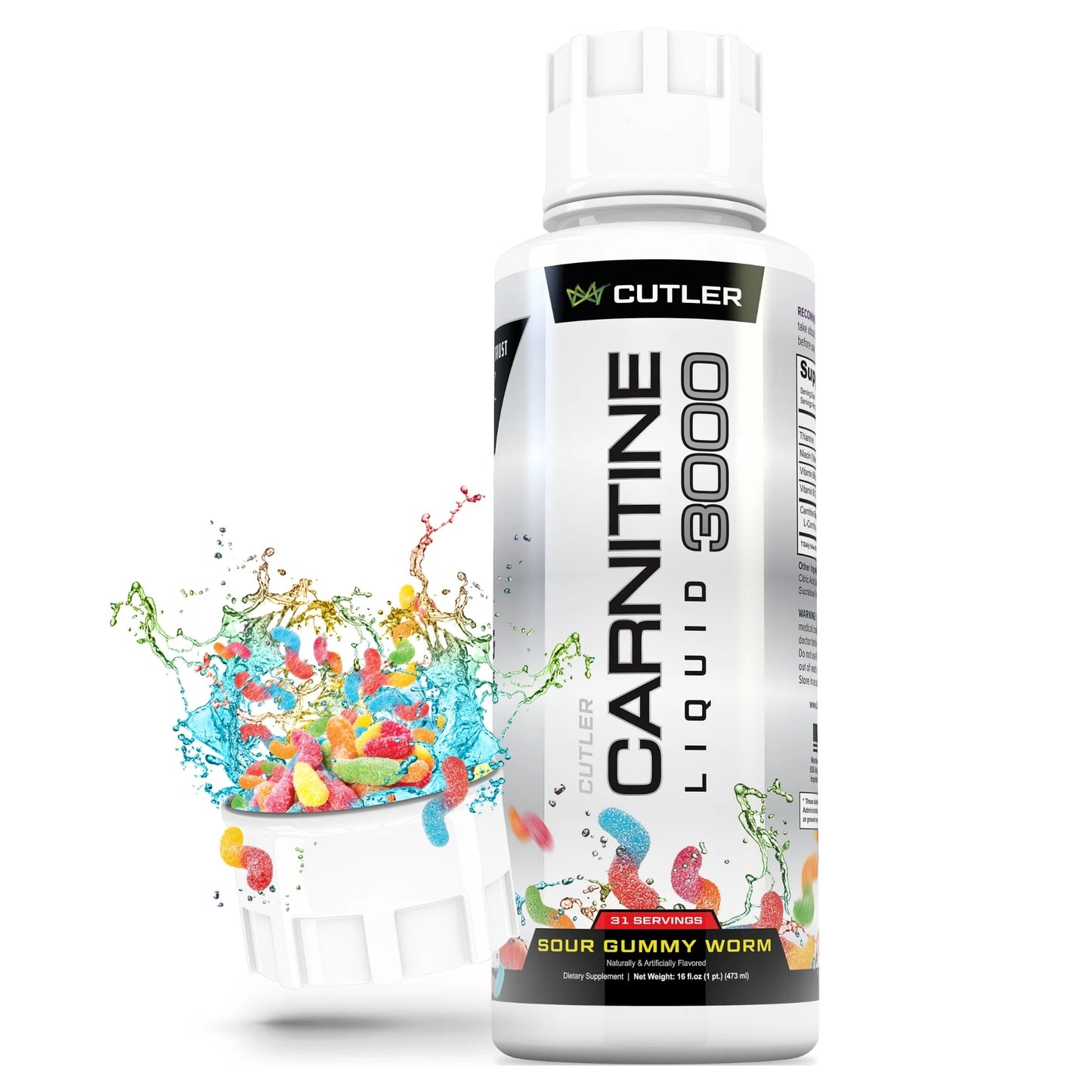 Cutler Nutrition Liquid L-Carnitine Supplement - Fat Burner with Acetyl L-Carnitine & L-Carnitine Tartrate for Absorption, Energy & Muscle Support