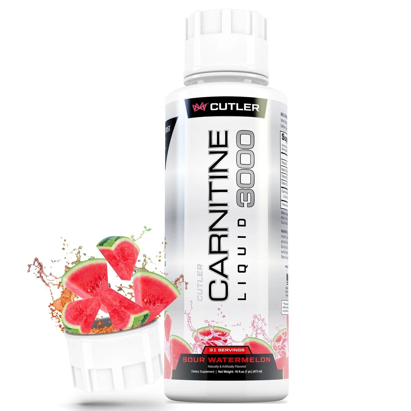 Cutler Nutrition Liquid L-Carnitine Supplement - Fat Burner with Acetyl L-Carnitine & L-Carnitine Tartrate for Absorption, Energy & Muscle Support